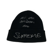 Supreme 　刺繍ニット帽　黒