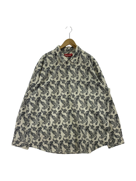 Supreme 24AW Paisley Flannel Shirt/ホワイト/XXL[値下]