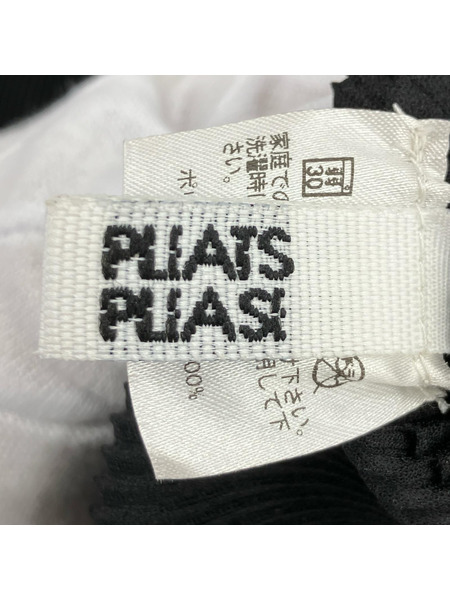 PLEATS PLEASE タンクトップ バルーン 円形 プリーツ 黒 (-)