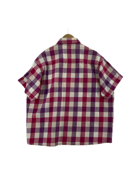 WTAPS 半袖シャツ チェックシャツ ピンク
