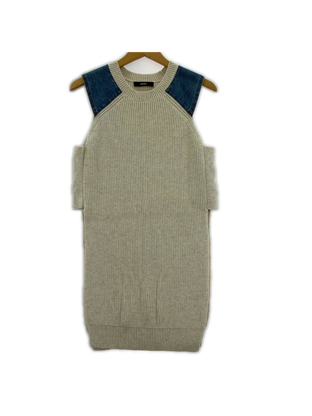 DIESEL ニット・セーター デニムパネル付キノースリーブ