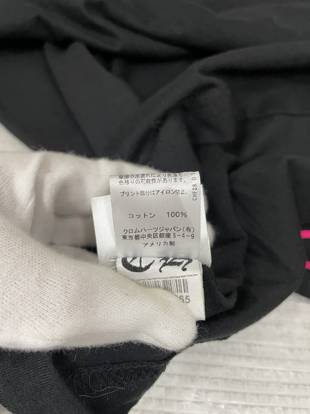 CHROME HEARTS 25AW PINK Horseshoe L/S Tee 袖フローラル バックホースシュー XL 黒×ピンク[値下]