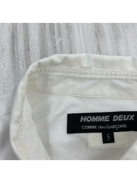 COMME des GARCONS HOMME DEUX パッチワークブロードシャツ S ホワイト