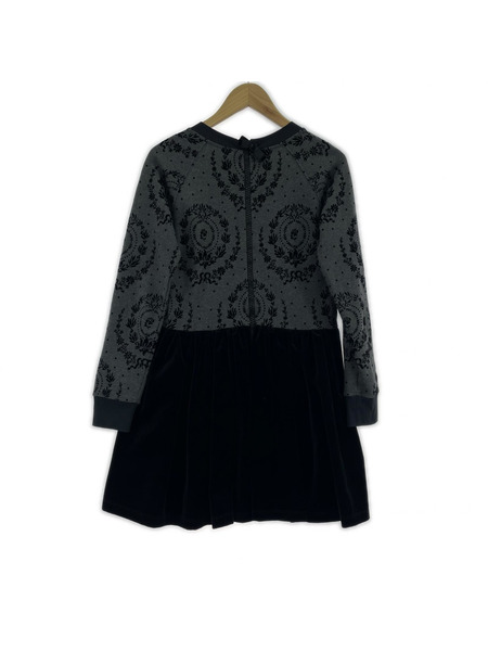 RED VALENTINO チュニック ペプラム/ベロア切替カットソー/BLK/GRY/XS