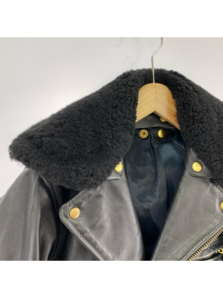 Langlitz Leathers ライダース パッテッド ポケット コロンビア ファー 黒