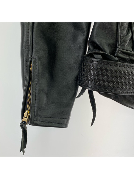 Langlitz Leathers ライダース パッテッド ポケット コロンビア ファー 黒