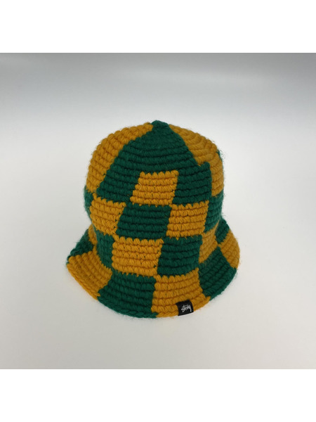 STUSSY 23AW Checker Knit Bucket Hat