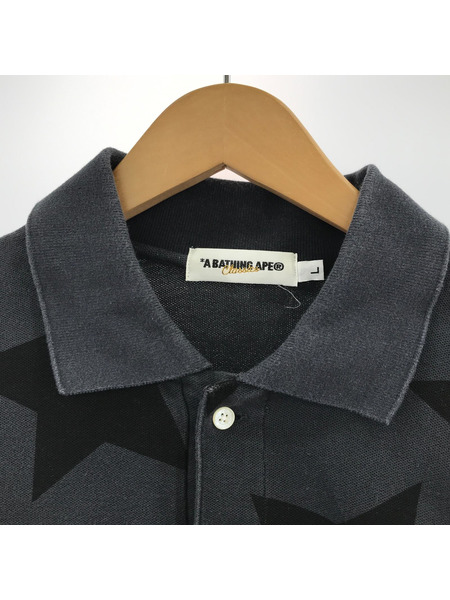 A BATHING APE ポロシャツ 星柄 ブラック