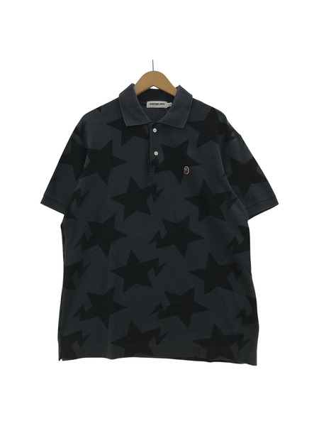 A BATHING APE ポロシャツ 星柄 ブラック