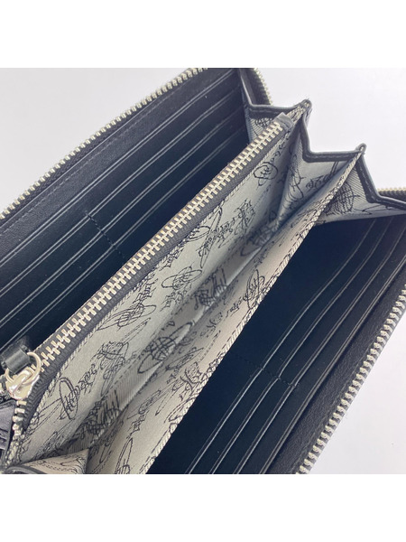 Vivienne Westwood 長財布 GRAIN LEATHER ZIP ROUND WALLET