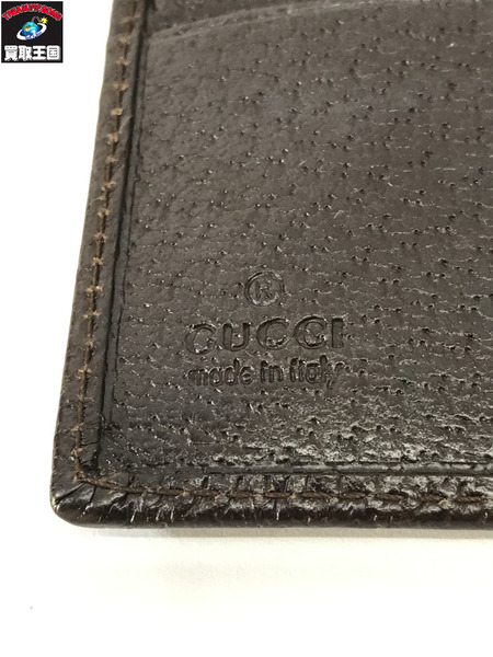 GUCCI  コンパクトウォレット グッチ 二つ折り 総柄 茶