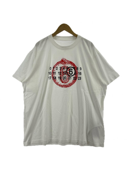 MM6 Year of the Snake Tee ナンバリングカットソー L 白 サイズL/ホワイト