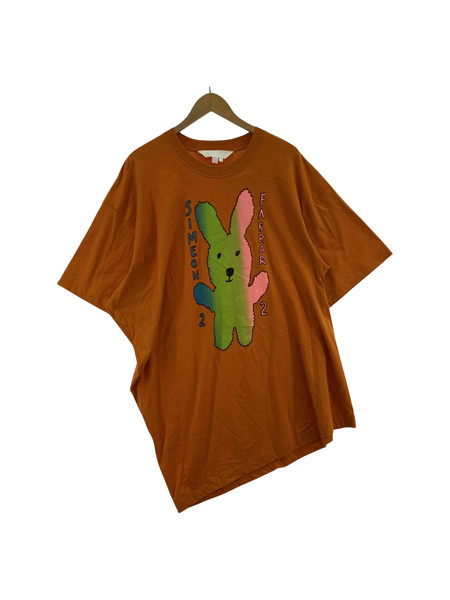 BASEMARK×Simeon Farrar アシンメトリービッグTee M オレンジ 22BF15[値下]