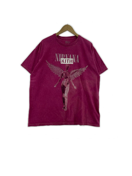 KITH VINTAGE NIRVANA IN UTERO 2025 プリントTee XL ピンクパープル