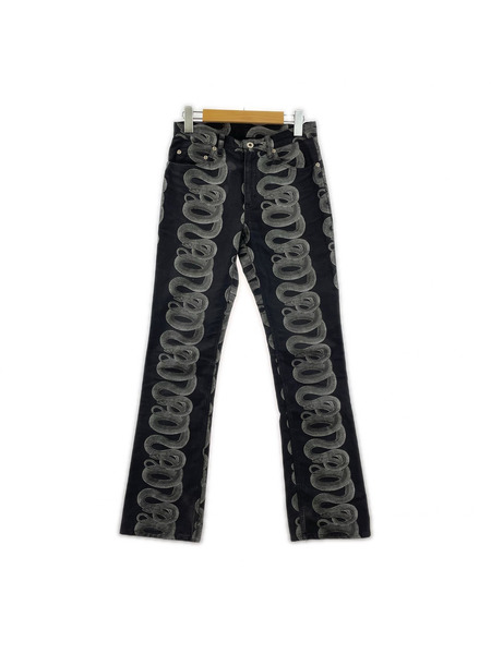 HYSTERIC GLAMOUR パンツ スネークループ 黒（M）