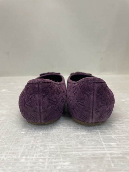 LV スウェード モノグラム フラットシューズ 37 パープル M1102M[値下]