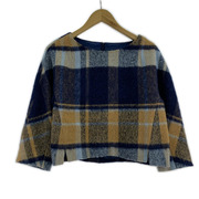 GRACE CONTINENTAL 長袖Tシャツ・カットソー ウール チェック カットソー 青[値下]