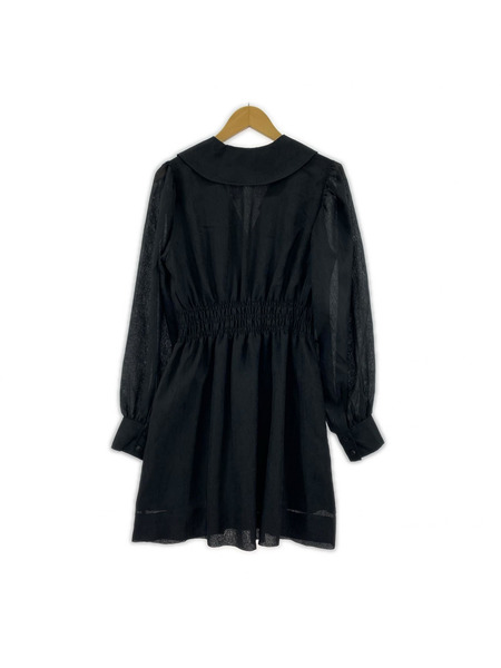GANNI 長袖ワンピース Vネックワンピース BLK (32)