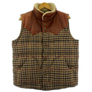 TMT ダウンベスト TJK-F1315 ハリスツイード レザーヨーク (M)
