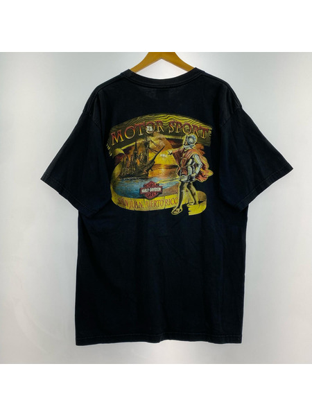 Harley-Davidson 半袖Tシャツ・カットソー 00s USA製 パイレーツスカルTee 黒[値下]