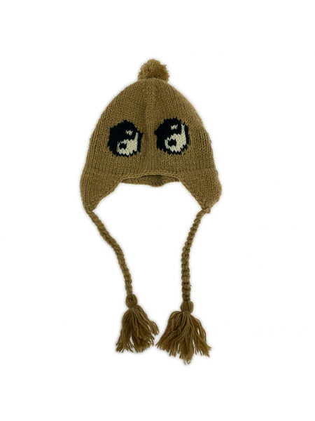 macmahon knitting mills Knit Cap Ear Muff+POMPOM/ブラウン