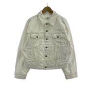 MM6 26SS ロゴ刺繍 デニム トラッカージャケット 16Y ホワイト