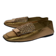 Sergio rossi シューズ スタッズスリッポン ゴールド (38 1/2)