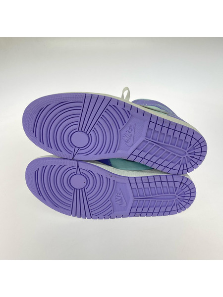 NIKE スニーカー Air Jordan 1 Mid Purple Aqua 26.0cm