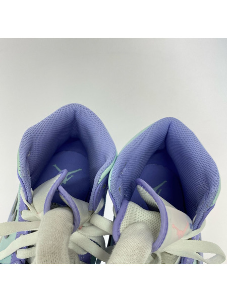 NIKE スニーカー Air Jordan 1 Mid Purple Aqua 26.0cm