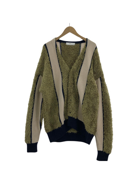 TOGA VIRILIS 21AW Stripe knit cardigan カーディガン 緑紺 48[値下]