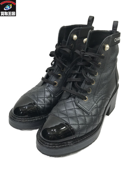 CHANEL ショートブーツ 黒/ブラック 36 シャネル/23cm/レディース/靴 ...