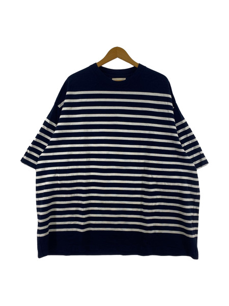 blurhms 22SS Border Super Size Tee FREE ネイビー BHS22S030B[値下]