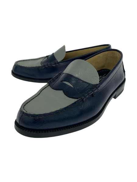 シューズ Kenford EMBOSSED LOAFERS ローファー ネイビー 25.5cm