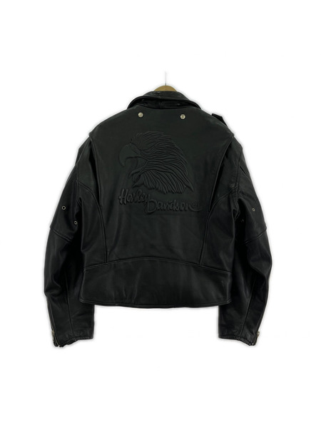 Harley-Davidson ライダース エンボスロゴ ダブルライダースジャケット 黒