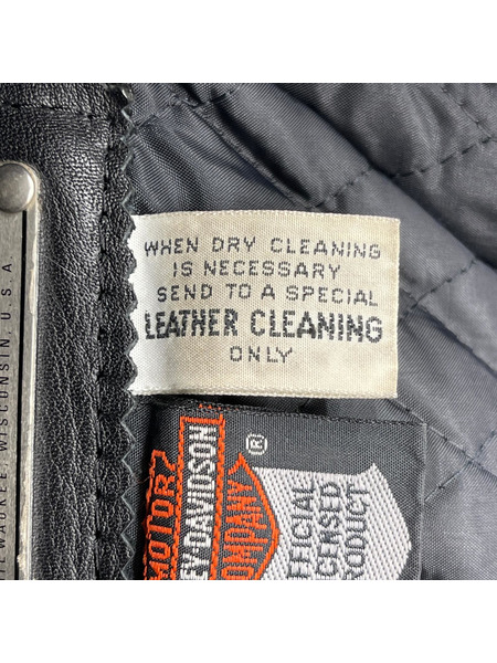 Harley-Davidson ライダース エンボスロゴ ダブルライダースジャケット 黒