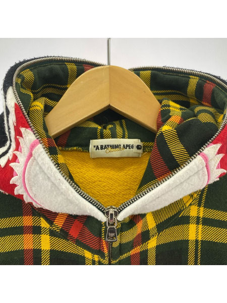 A BATHING APE パーカー(ジップアップ) チェック パンダ フルジップパーカー (S)