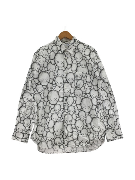 COMME des GARCONS 長袖シャツ KAWS FH-B025 総柄 長袖シャツ(M) ホワイト