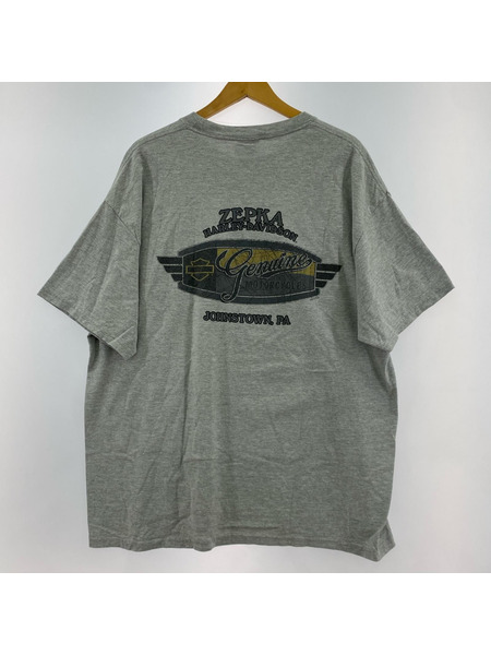 Harley-Davidson 半袖Tシャツ・カットソー ポケット トランプ 両面 灰 XL