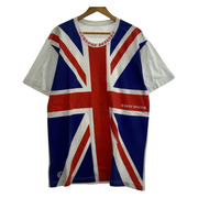 CHROME HEARTS CH T-SHRT ユニオンジャック ネックロゴプリントTee L 白