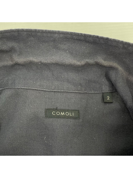 COMOLI 長袖シャツ 22SS 空紡オックス CPOシャツ 2 ネイビー