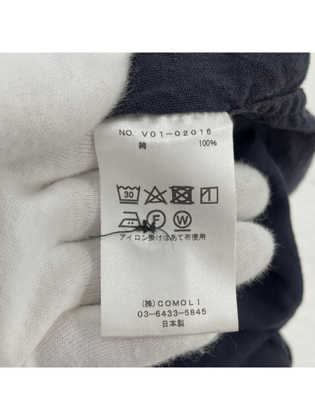 COMOLI 長袖シャツ 22SS 空紡オックス CPOシャツ 2 ネイビー