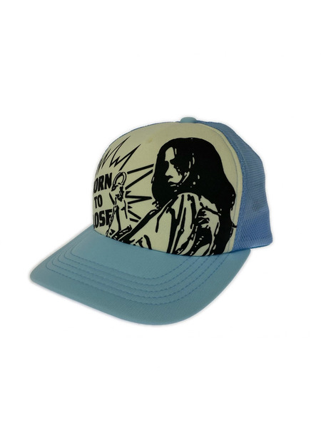 HYSTERIC GLAMOUR キャップ BORN TO LOSE メッシュキャップ ライトブルー
