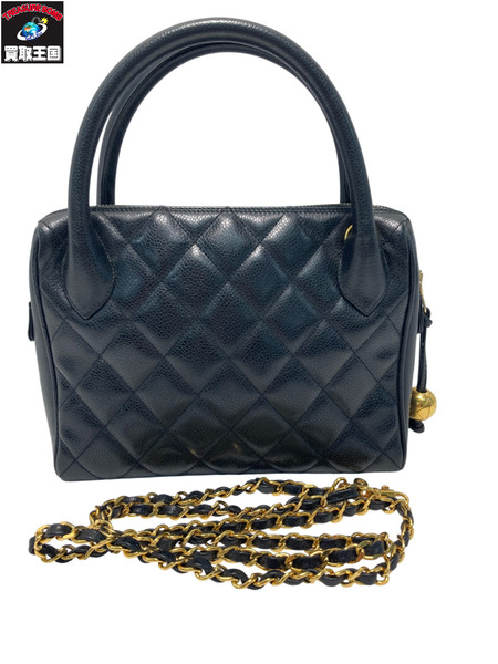 CHANEK シャネル マトラッセ キャビアスキン 2WAY チェーンショルダーバック ハンドバッグ 