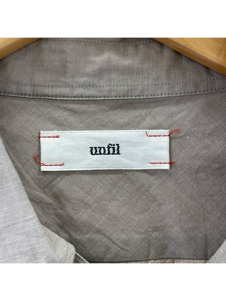 長袖シャツ unfil コットンL/Sシャツ(5)ベージュ