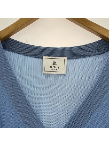 カーディガン TUITACI レーヨン 青 (2)