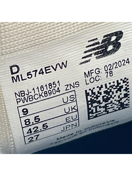 NEW BALANCE スニーカー ML574EVW WHT (27.0)