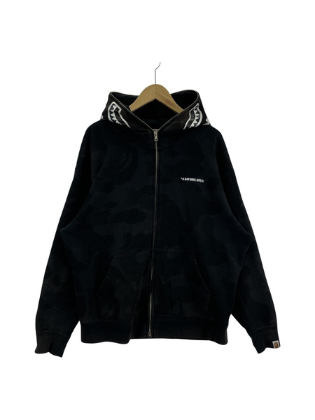 A BATHING APE パーカー(ジップアップ) SHARK PARKA 黒 M
