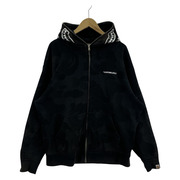 A BATHING APE パーカー(ジップアップ) SHARK PARKA 黒 M