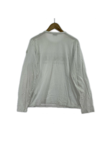 MONCLER 長袖Tシャツ・カットソー メッシュ切替 白 (M)
