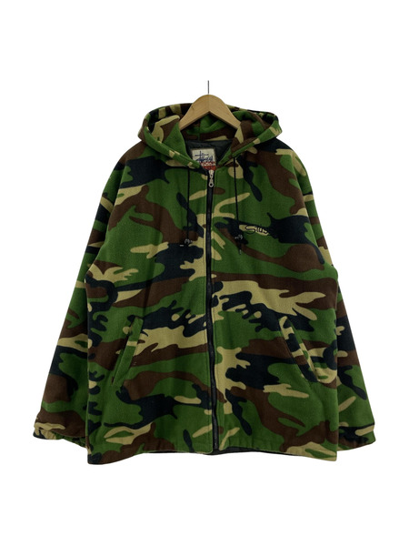 STUSSY 90s Fleece camo hoodie L[値下]